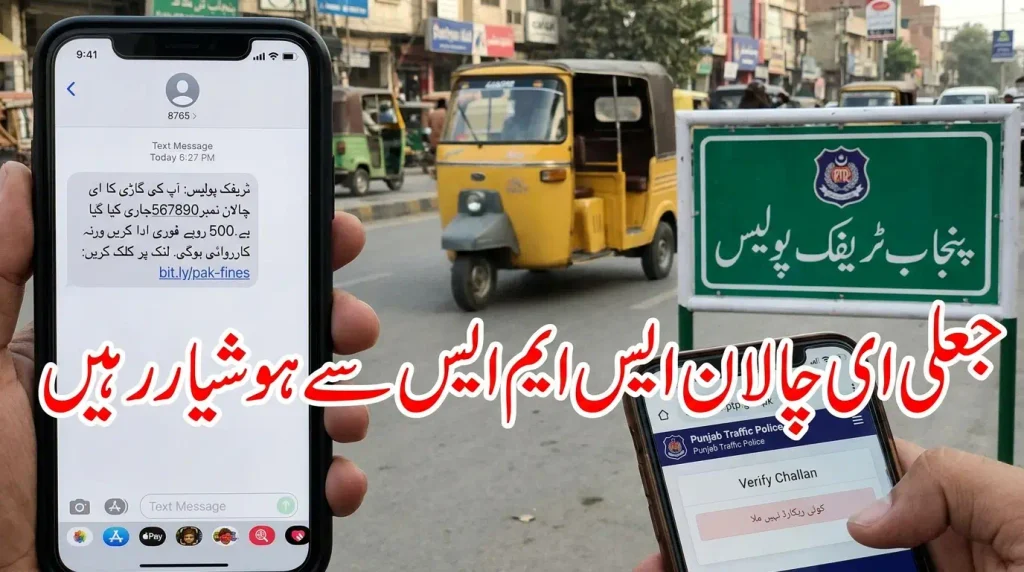 fake e challan SMS Pakistan
