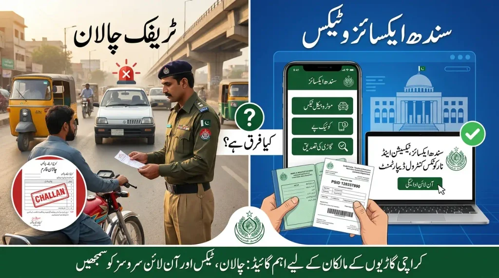 karachi traffic challan and sindh excise