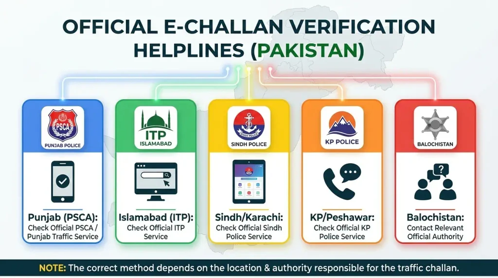 Official Helplines to Verify Challans